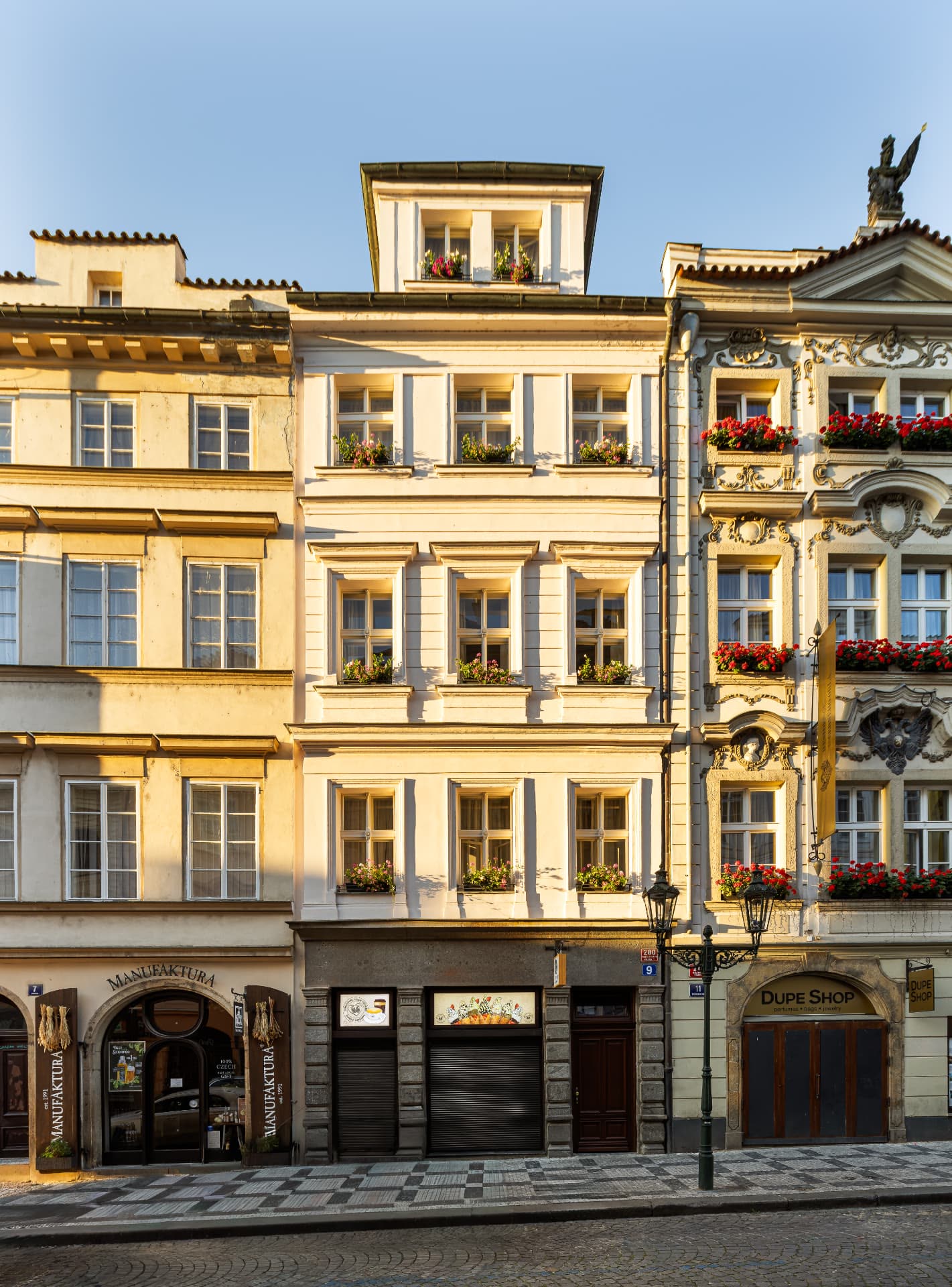 Historic façade of The Bridge Residence on Mostecká Street
